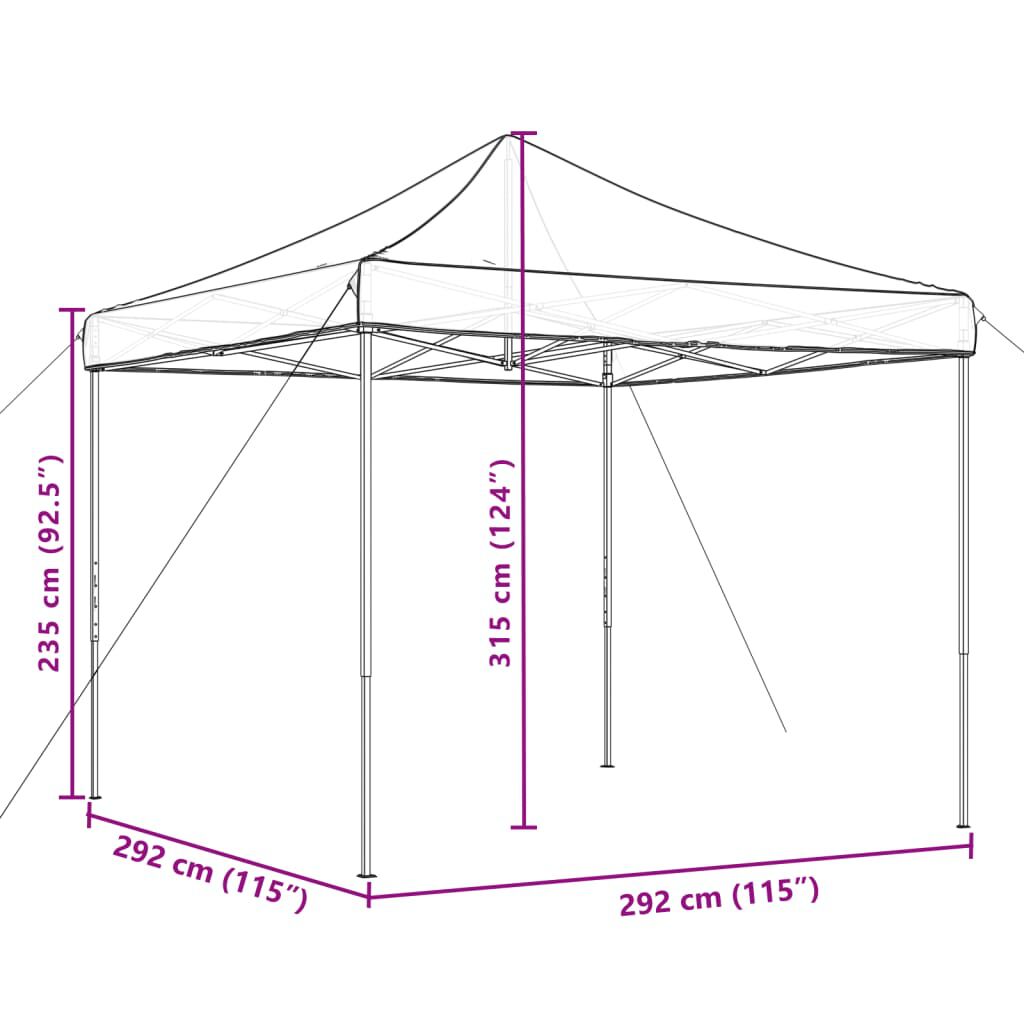 vidaXL Τέντα Εκδηλώσεων Πτυσσόμενη Pop-Up Πορτοκαλί 292x292x315 εκ.