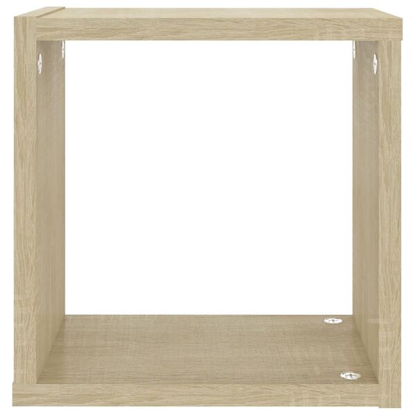 vidaXL Ράφια Κύβοι Τοίχου 2 τεμ. Sonoma Δρυς 26 x 15 x 26 εκ.