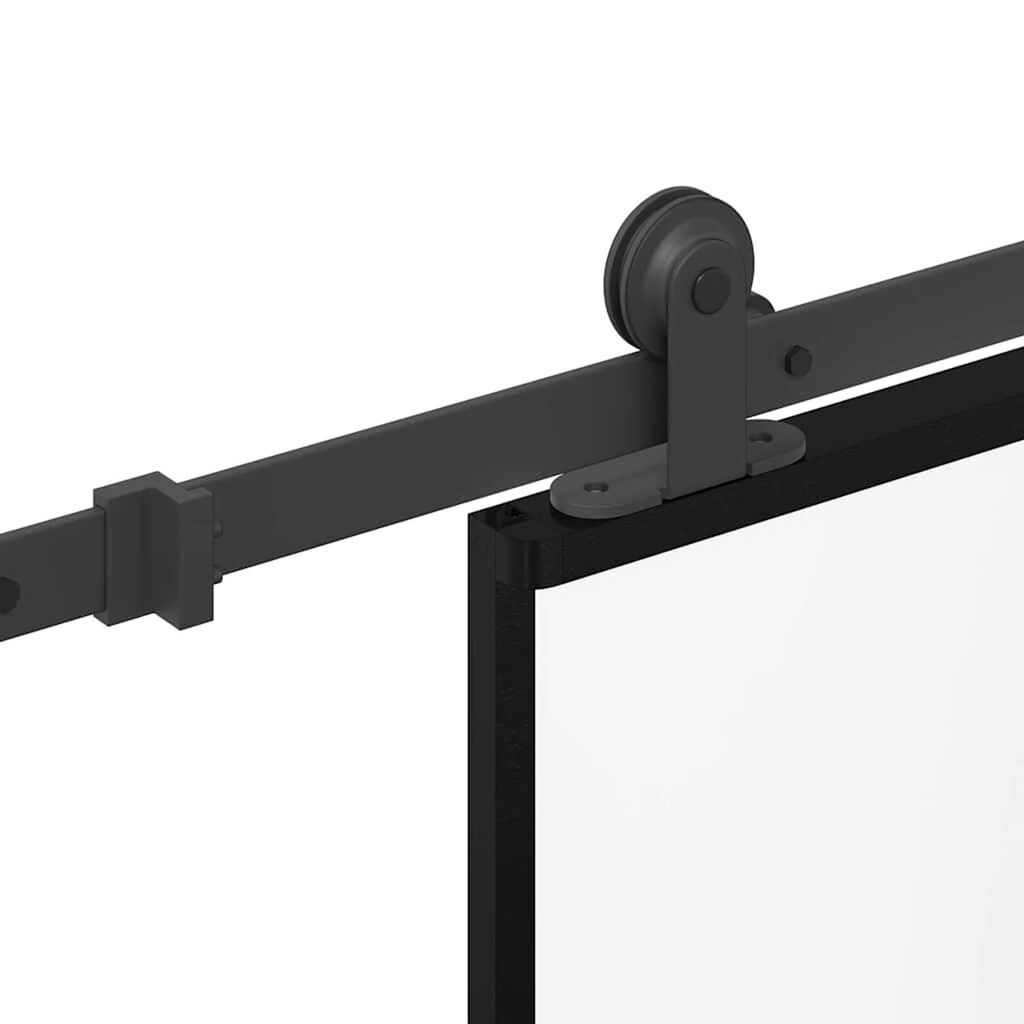 vidaXL Συρόμενη πόρτα με σετ υλικού 90x205 cm από γυαλί&Αλουμίνιο