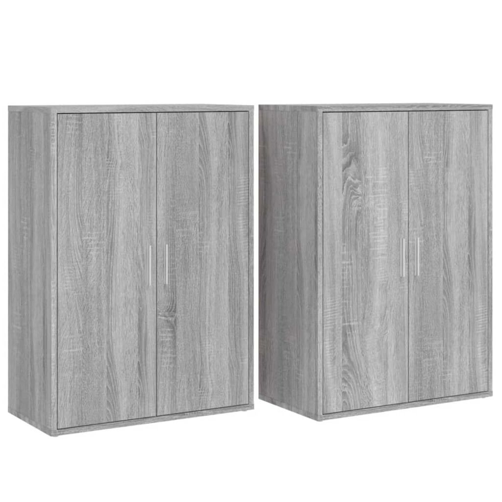 vidaXL Βοηθητικά Ντουλάπια 2 τεμ. Γκρι Sonoma 60x31x84 εκ. Επεξ. Ξύλο