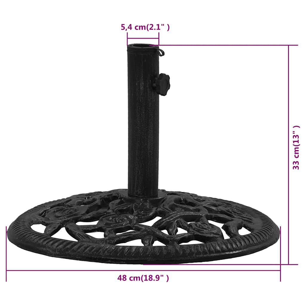 vidaXL Βάση Ομπρέλας Μαύρη 48 x 48 x 33 εκ. από Χυτοσίδηρο