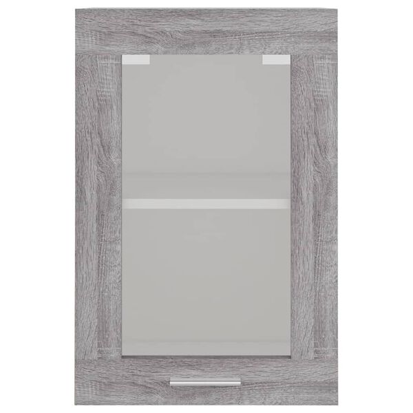 vidaXL Κρεμαστό Ντουλάπι Γυάλινο Lyon Γκρι Sonoma 40x31x60εκ.