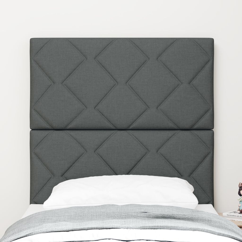 vidaXL Υφασμάτινο Κεφαλάρι Geometric Σκούρο γκρι 80 cm ύφασμα