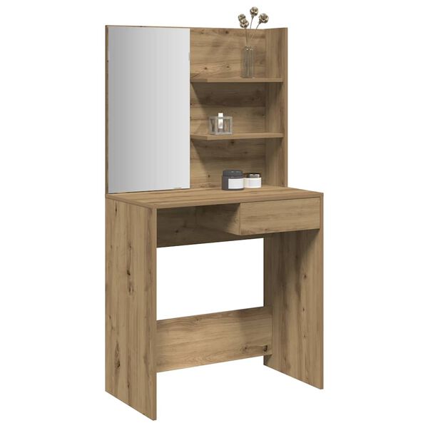 vidaXL Κομοδίνο με καθρέφτη Artisan Oak 74,5x40x141 cm