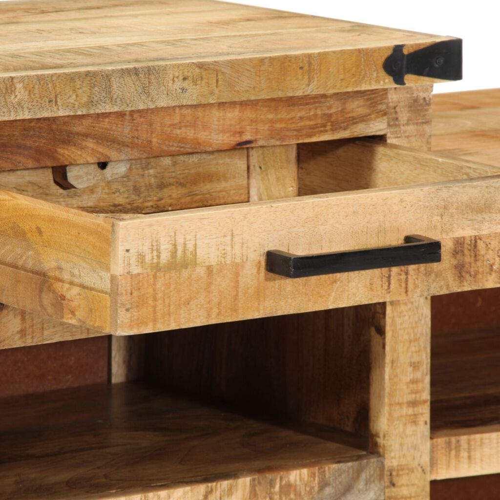 vidaXL Πάγκος για Παπούτσια 110x35x50 cm Μασίφ Ξύλο Μάνγκο