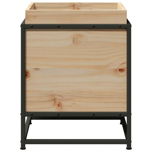 vidaXL Ζαρντινιέρα Λευκή 40 x 40 x 50 εκ από Μασίφ Ξύλο Πεύκου