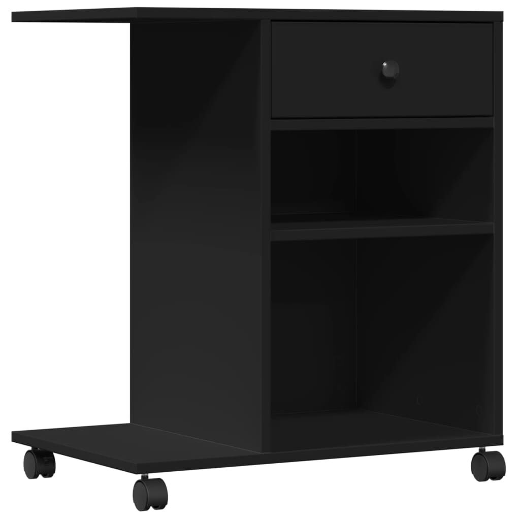vidaXL Βάση Εκτυπωτή με Ρόδες Μαύρο 60x40x68,5 εκ.