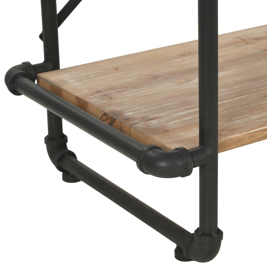 vidaXL Βιβλιοθήκη 80 x 42 x 180 εκ. από Μασίφ Ξύλο Ελάτης / Ατσάλι