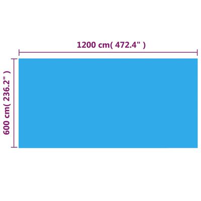 vidaXL Κάλυμμα Πισίνας Ορθογώνιο Μπλε 1200x600 εκ. από Πολυαιθυλένιο