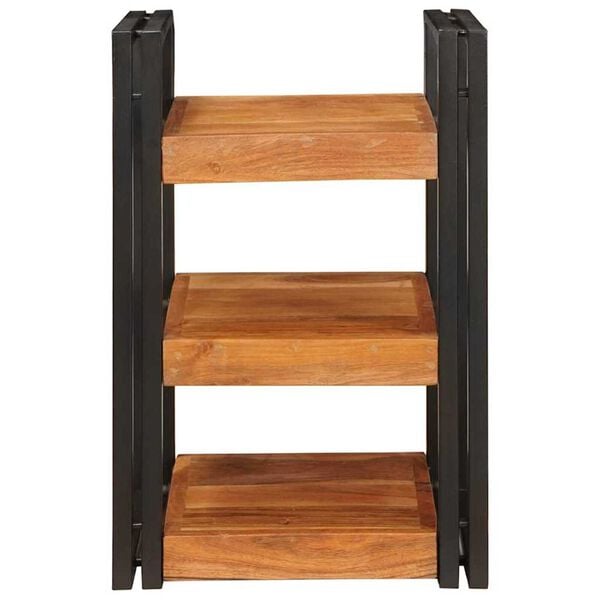 vidaXL Κομοδίνο Καφέ και μαύρο 38 x 33 x 58 εκ. Σταθερό Ξύλο Ακακίας