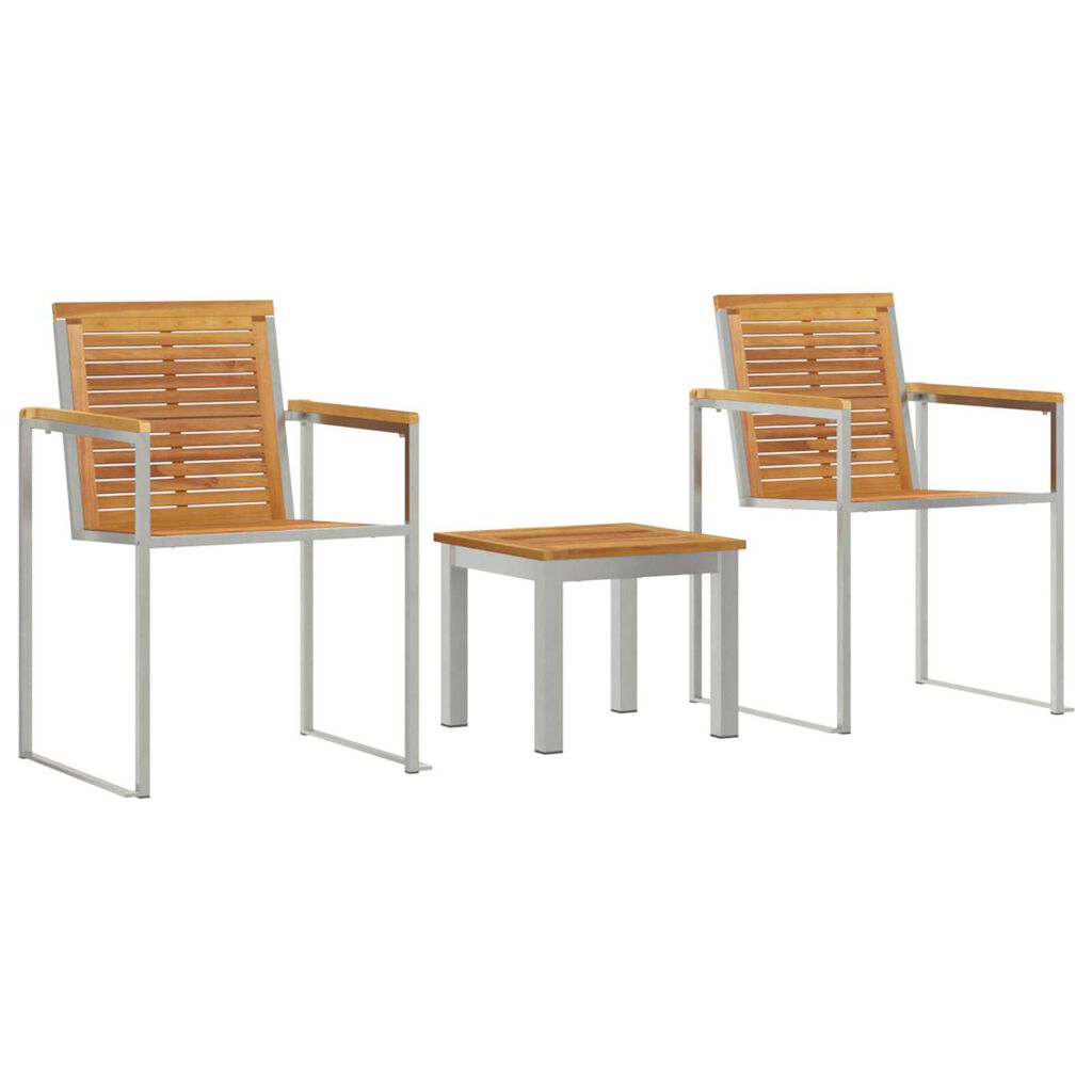 vidaXL Ξαπλώστρα 3-πρόσωπο 3 pcs Καφέ 200 x 60 x 88εκ Μασίφ ξύλο teak