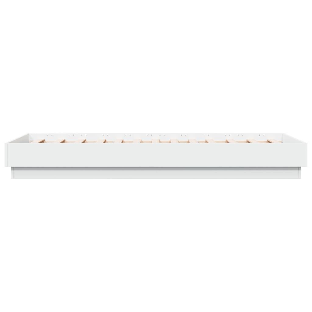 vidaXL Πλαίσιο Κρεβατιού με λυχνίες LED Λευκό 75 x 190 εκ.