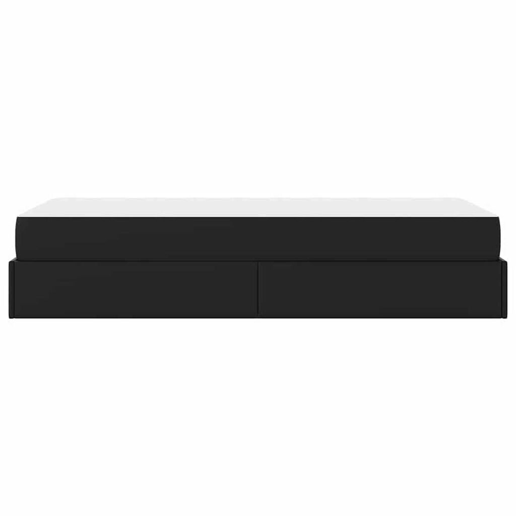 vidaXL Σκελετός κρεβατιού με στρώμα Μαύρο 90 x 190 cm Τεχνητό δέρμα