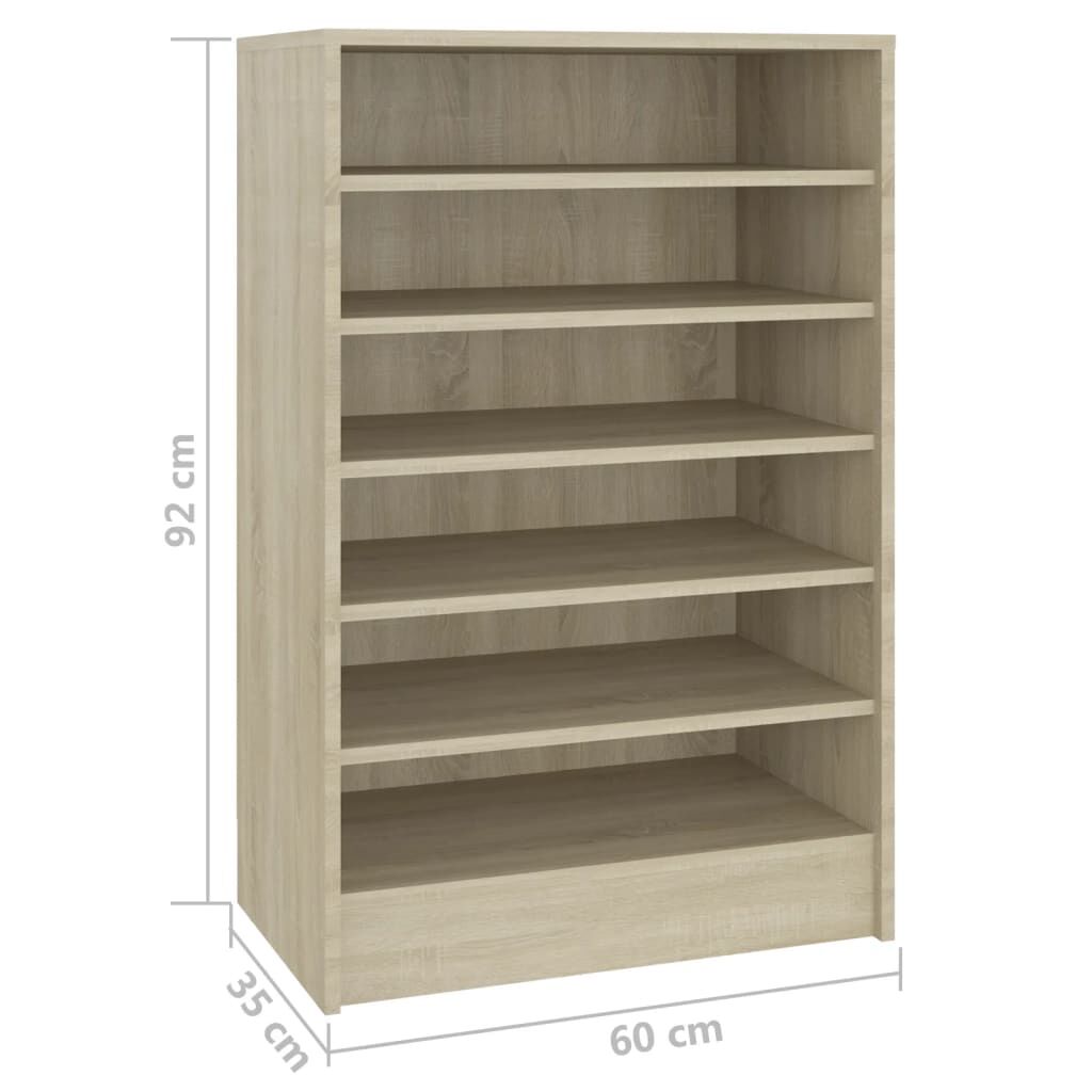vidaXL Παπουτσοθήκη Sonoma Δρυς 60 x 35 x 92 εκ. από Επεξ. Ξύλο