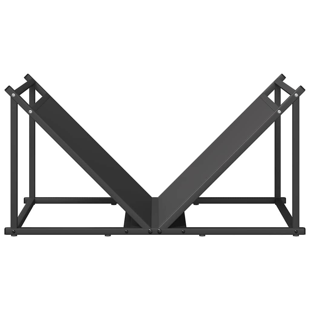 vidaXL Ράφι Καυσόξυλων Μαύρο 70x43x34,5 εκ. Χάλυβας ψυχρής έλασης