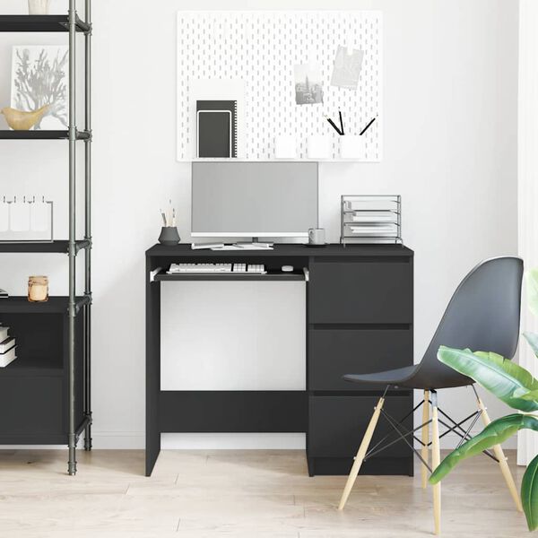 vidaXL Γραφείο Μαύρο 90 x 45 x 76 εκ. από Επεξ. Ξύλο