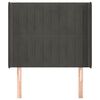vidaXL Κεφαλάρι με Πτερύγια Σκούρο Γκρι 93x16x118/128εκ.Βελούδινο