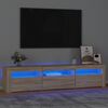 vidaXL Έ&pi;&iota;&pi;&lambda;&omicron; &Tau;&eta;&lambda;&epsilon;ό&rho;&alpha;&sigma;&eta;&sigmaf; &mu;&epsilon; LED Sonoma &Delta;&rho;&upsilon;&sigmaf; 180x35x40 &epsilon;&kappa;.