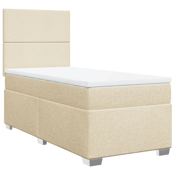 vidaXL &Kappa;&rho;&epsilon;&beta;ά&tau;&iota; Boxspring &mu;&epsilon; &Sigma;&tau;&rho;ώ&mu;&alpha; &Kappa;&rho;&epsilon;&mu; 90x190 &epsilon;&kappa;.&Upsilon;&phi;&alpha;&sigma;&mu;ά&tau;&iota;&nu;&omicron;