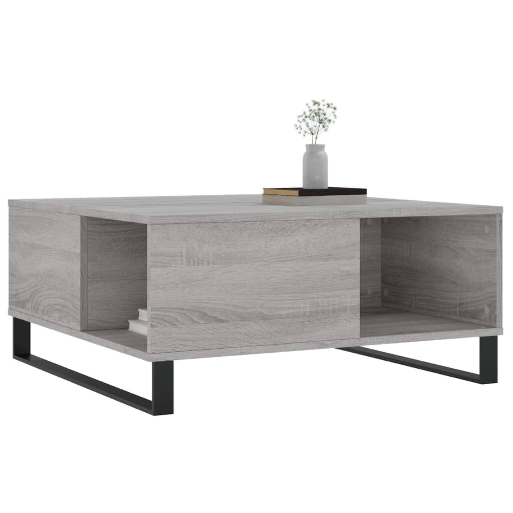vidaXL Τραπεζάκι Σαλονιού Γκρι Sonoma 80x80x36,5εκ. Επεξεργασμένο Ξύλο