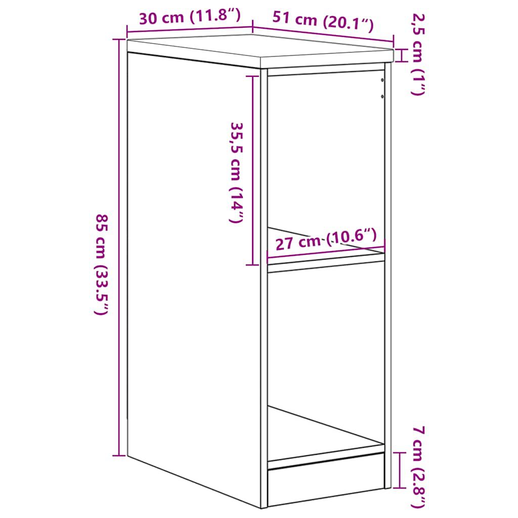 vidaXL ντουλάπι αποθήκευσης γκαράζ 30x51x85 εκ μασίφ ξύλο πεύκο