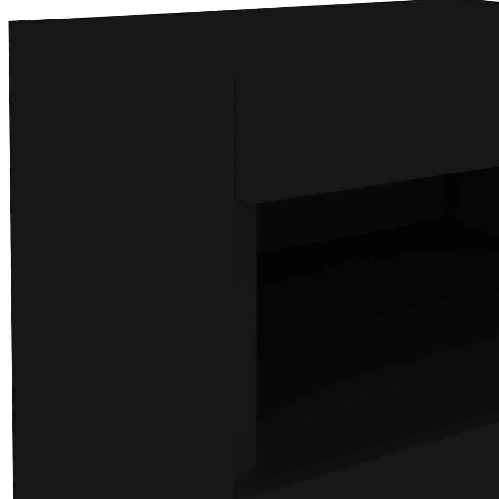 vidaXL Κομοδίνο με Φώτα LED Μαύρο 50 x 40 x 45 εκ.