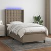 vidaXL &Kappa;&rho;&epsilon;&beta;ά&tau;&iota; Boxspring &mu;&epsilon; &Sigma;&tau;&rho;ώ&mu;&alpha; & LED Taupe 80x200 &epsilon;&kappa;. &Upsilon;&phi;&alpha;&sigma;&mu;ά&tau;&iota;&nu;&omicron;