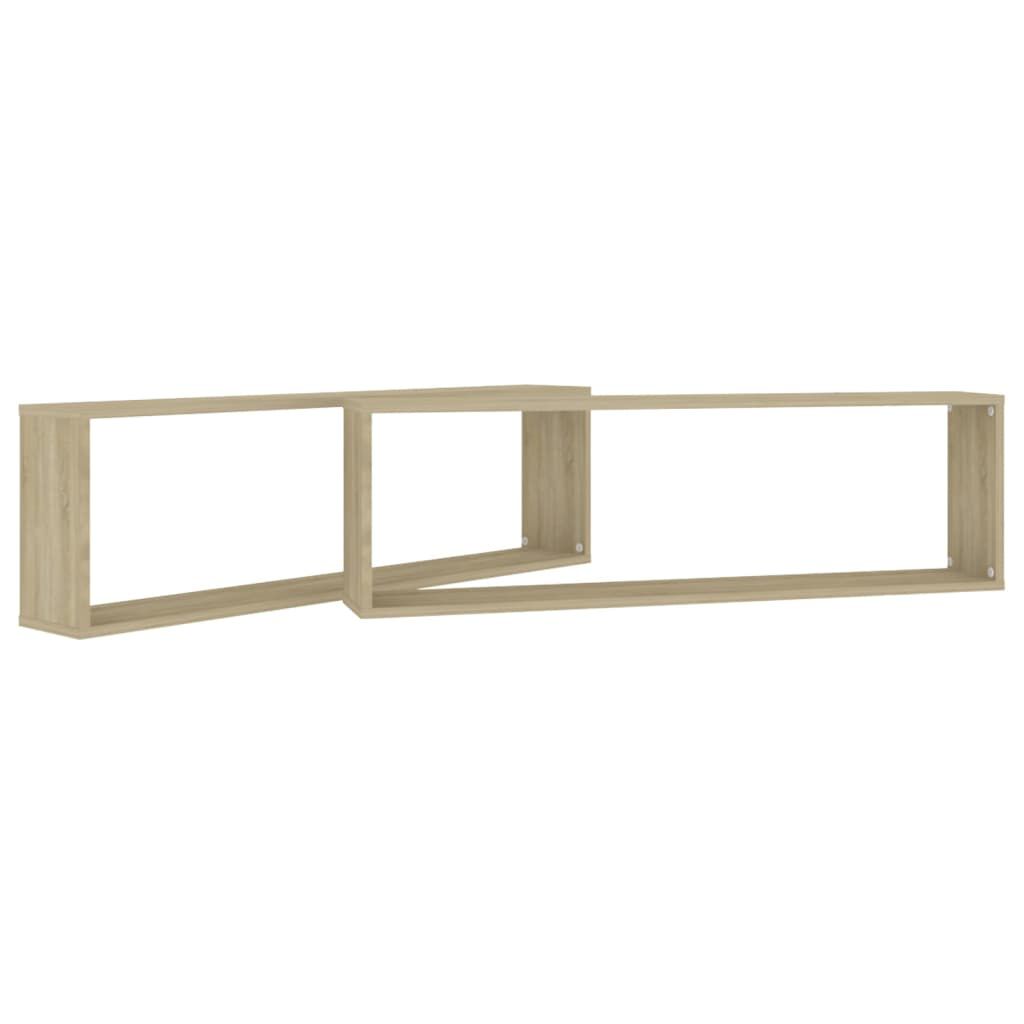 vidaXL Ράφια Κύβοι Τοίχου 2 τεμ. Sonoma Δρυς 100x15x30 εκ. Επεξ. Ξύλο