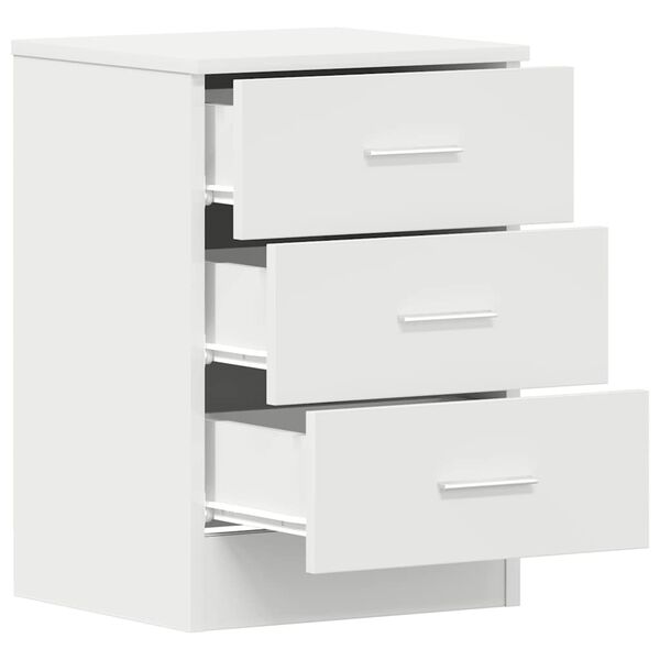 vidaXL Κομοδίνο Λευκό 38 x 35 x 56 εκ. από Επεξ. Ξύλο