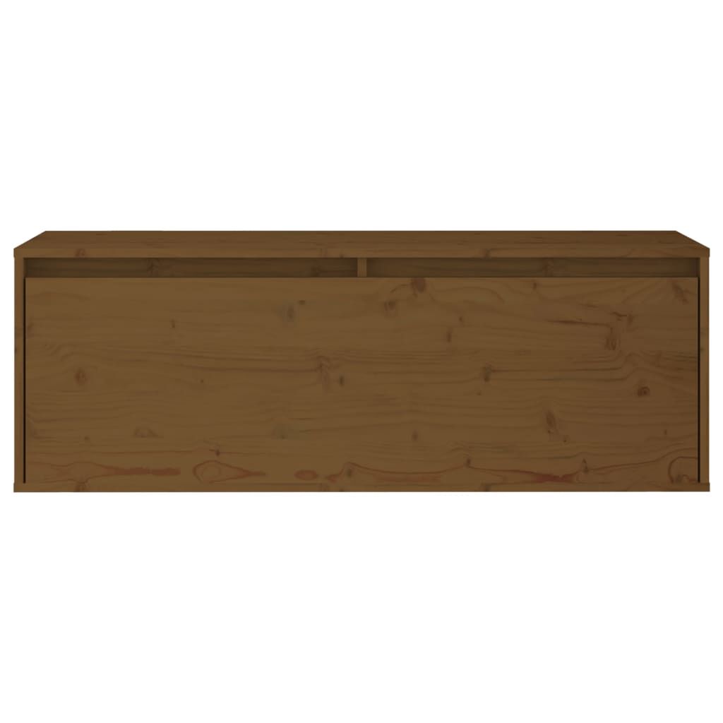 vidaXL Ντουλάπι Τοίχου Καφέ Μελί 100x30x35 εκ από Μασίφ Ξύλο Πεύκου