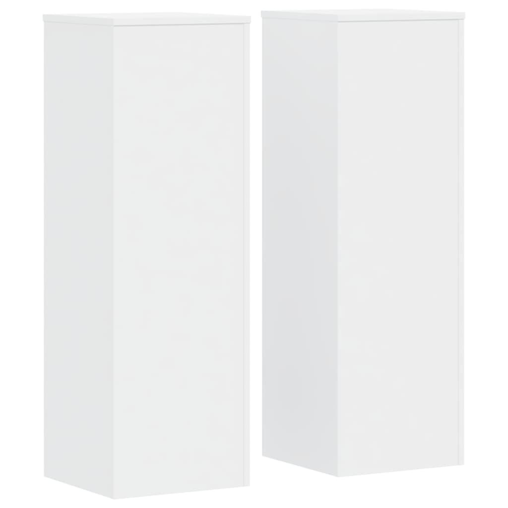 vidaXL Βάσεις Φυτών 2 τεμ. Λευκές 33x33x100 εκ. από Επεξεργασμένο Ξύλο