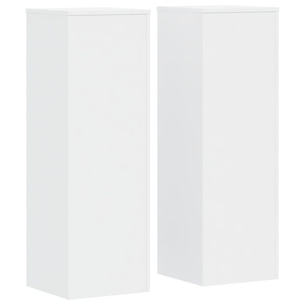 vidaXL Βάσεις Φυτών 2 τεμ. Λευκές 33x33x100 εκ. από Επεξεργασμένο Ξύλο