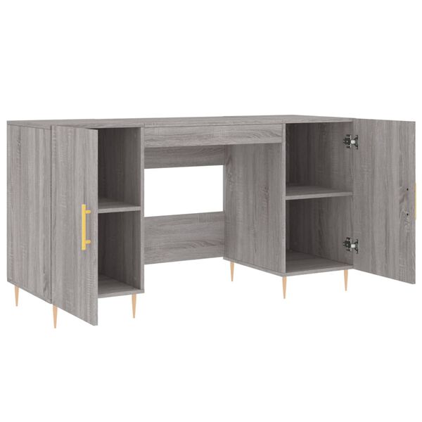 vidaXL Γραφείο Γκρι Sonoma 140 x 50 x 75 εκ. από Επεξεργασμένο Ξύλο