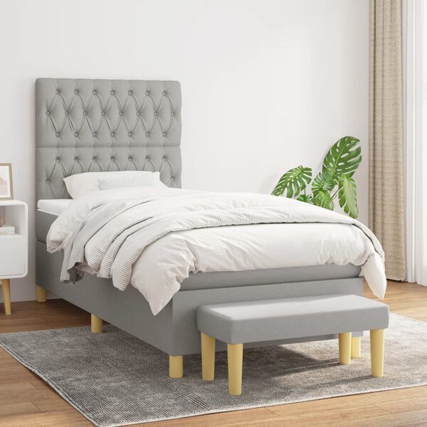 vidaXL &Kappa;&rho;&epsilon;&beta;ά&tau;&iota; Boxspring &mu;&epsilon; &Sigma;&tau;&rho;ώ&mu;&alpha; &Alpha;&nu;&omicron;&iota;&chi;&tau;ό &Gamma;&kappa;&rho;&iota; 90x200 &epsilon;&kappa;. &Upsilon;&phi;&alpha;&sigma;&mu;ά&tau;&iota;&nu;&omicron;