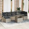 vidaXL Σετ Καναπέ Κήπου με αποθήκευση 8 pcs Ανοιχτό γκρι Πολυ ράταν