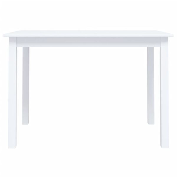 vidaXL Τραπεζαρία Λευκή 114x71x75 εκ. από Μασίφ Ξύλο Καουτσουκόδεντρου