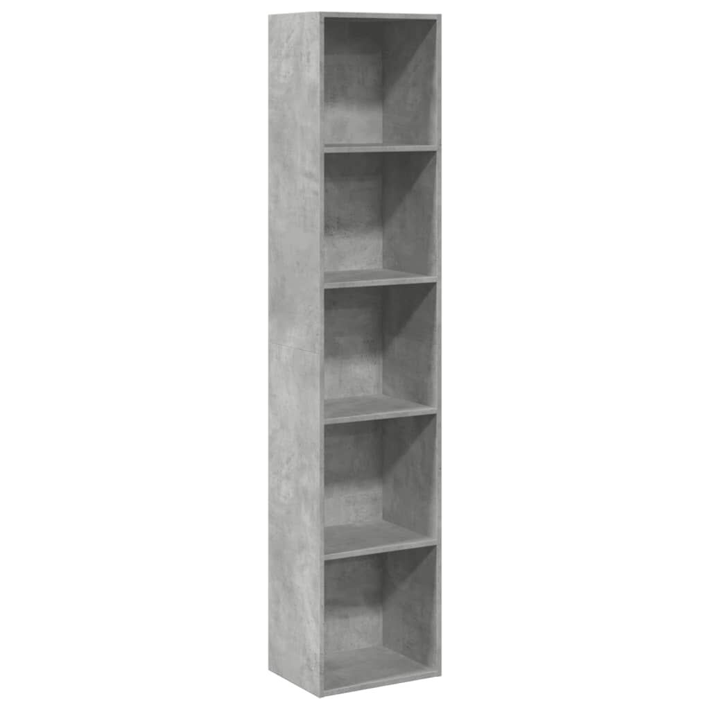 vidaXL Βιβλιοθήκη Γκρι Σκυροδέματος 40x30x189 εκ. Επεξεργ. Ξύλο
