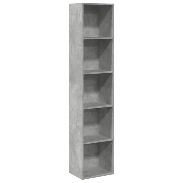 vidaXL Βιβλιοθήκη Γκρι Σκυροδέματος 40x30x189 εκ. Επεξεργ. Ξύλο
