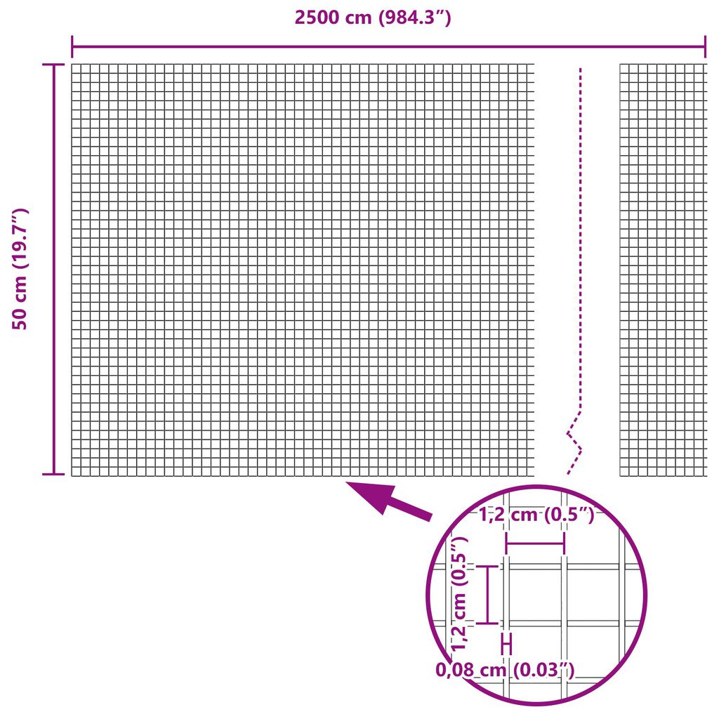 vidaXL Συρματόπλεγμα με 11 Υ Πόλους Πράσινο 0.5x25 m Χάλυβα