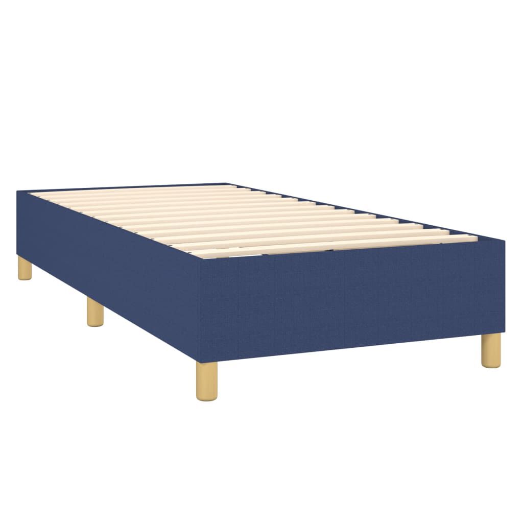 vidaXL Κρεβάτι Boxspring με Στρώμα Μπλε 100 x 200 εκ. Υφασμάτινο