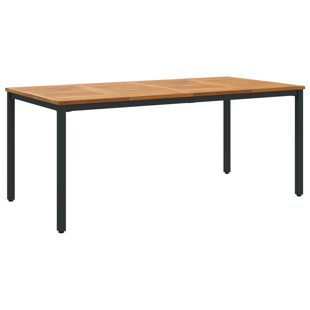 τραπέζι κήπου vidaXL 180x90x75 εκ. από συμπαγές ξύλο ακακίας και μέταλλο