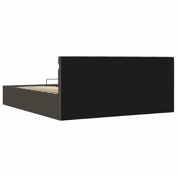 vidaXL Πλαίσιο Κρεβατιού με Αποθ. Χώρο/LED Σκ. Γκρι 180x200 εκ. Ύφασμα
