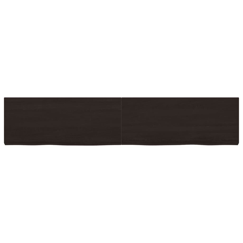 vidaXL Επιφάνεια Τραπεζιού Σκούρο Καφέ 200x40x(2-6)εκ Επεξ. Μασίφ Δρυς