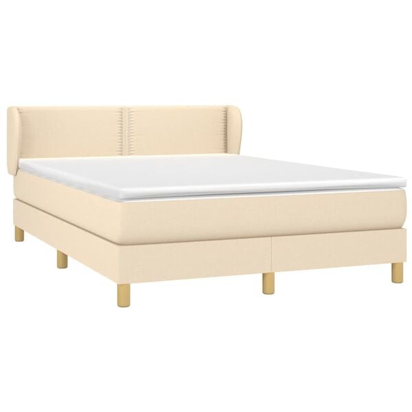 vidaXL &Kappa;&rho;&epsilon;&beta;ά&tau;&iota; Boxspring &mu;&epsilon; &Sigma;&tau;&rho;ώ&mu;&alpha; &Kappa;&rho;&epsilon;&mu; 140x190 &epsilon;&kappa;. &Upsilon;&phi;&alpha;&sigma;&mu;ά&tau;&iota;&nu;&omicron;