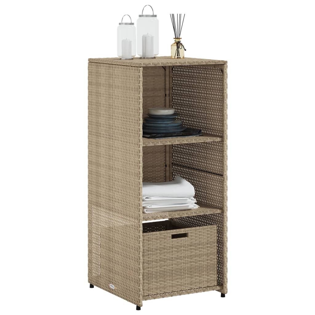 vidaXL Ντουλάπι Αποθήκευσης Κήπου Beige 50x55x115 εκ. Συνθετικό Ρατάν