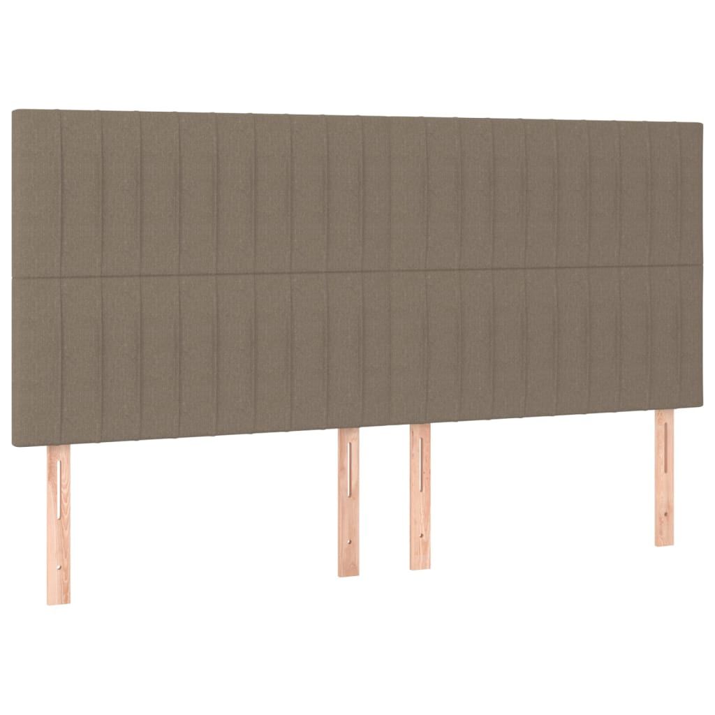 vidaXL Κρεβάτι Boxspring με Στρώμα Taupe 200x200 εκ. Υφασμάτινο
