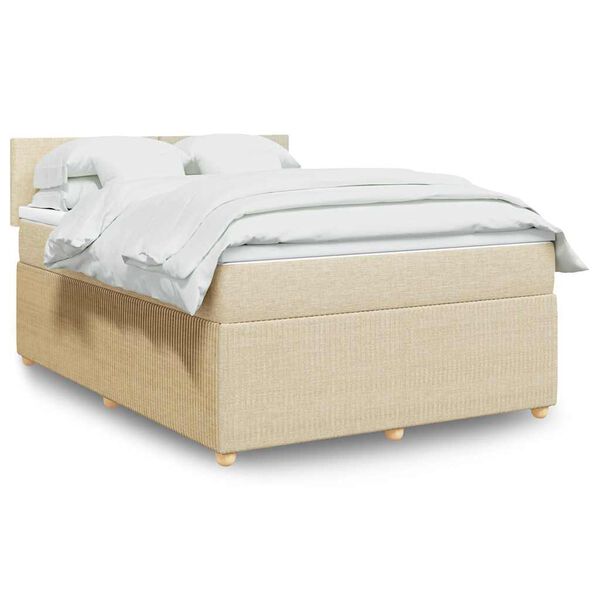 vidaXL &Kappa;&rho;&epsilon;&beta;ά&tau;&iota; Boxspring &mu;&epsilon; &Sigma;&tau;&rho;ώ&mu;&alpha; &Kappa;&rho;&epsilon;&mu; 140x200 &epsilon;&kappa;. &Upsilon;&phi;&alpha;&sigma;&mu;ά&tau;&iota;&nu;&omicron;