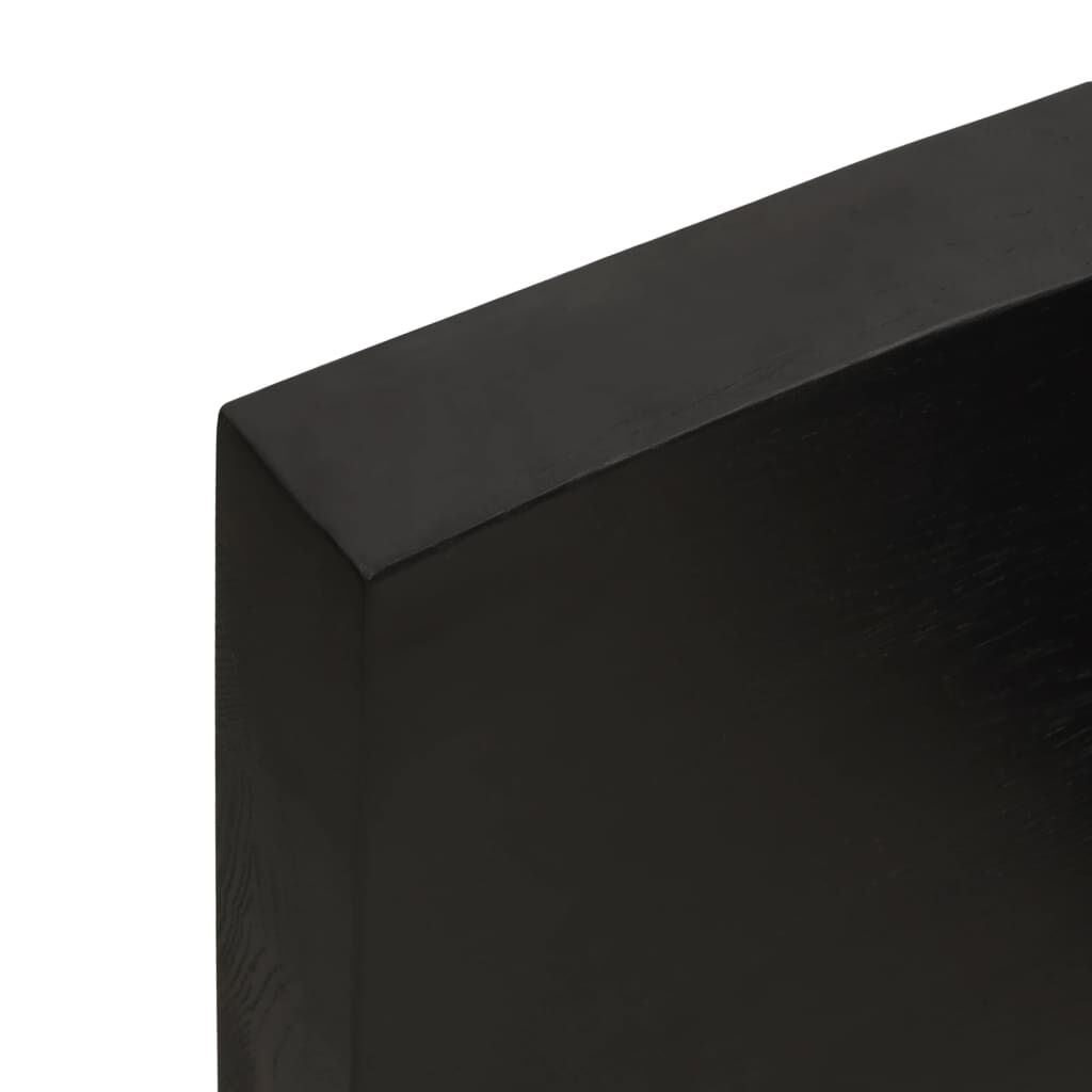 vidaXL Ράφι Τοίχου Σκούρο Καφέ 100x30x(2-6) εκ. Επεξ. Μασίφ Ξύλο Δρυός