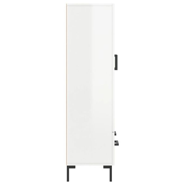 vidaXL Ντουλάπα Γυαλ. Λευκό 69,5 x 31 x 115 εκ. από Επεξεργασμένο Ξύλο