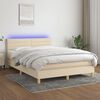 vidaXL &Kappa;&rho;&epsilon;&beta;ά&tau;&iota; Boxspring &mu;&epsilon; &Sigma;&tau;&rho;ώ&mu;&alpha; & LED &Kappa;&rho;&epsilon;&mu; 140x190 &epsilon;&kappa;. &Upsilon;&phi;&alpha;&sigma;&mu;ά&tau;&iota;&nu;&omicron;
